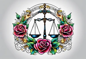 Libra scale with the word always tattoo idea