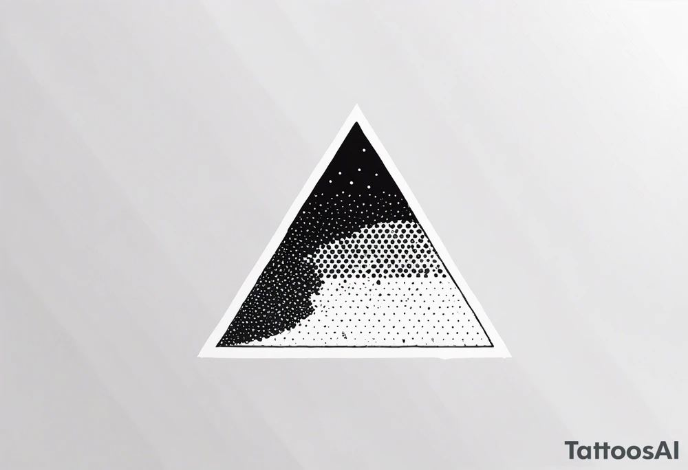 simple sunshine made of black dots with a triangle incorporated somewhere tattoo idea