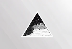 simple sunshine made of black dots with a triangle incorporated somewhere tattoo idea