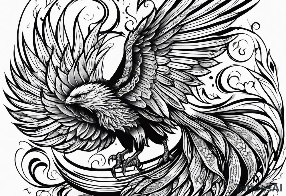 Phoenix arm sleeve tattoo idea