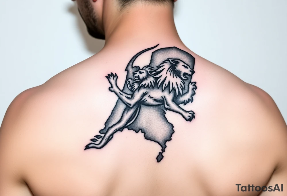 map of netherlands with dutch lion tattoo idea