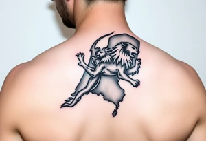 map of netherlands with dutch lion tattoo idea