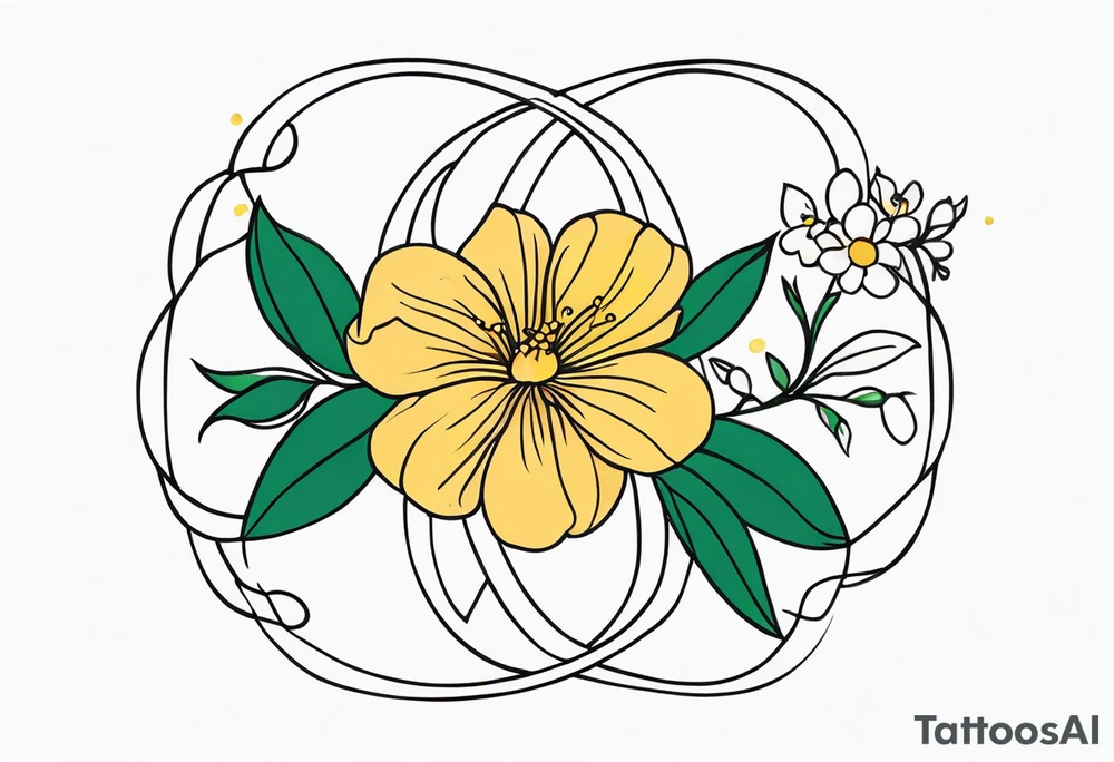 April birth flower infinity sign tattoo idea