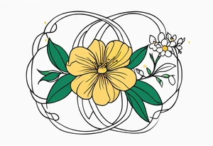 April birth flower infinity sign tattoo idea