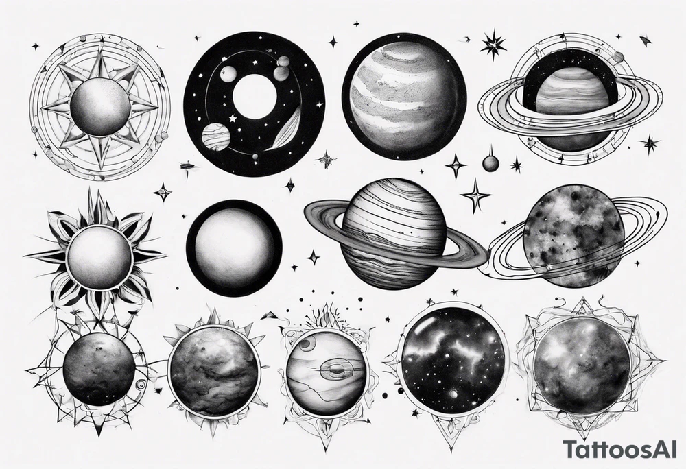solar system tattoo idea