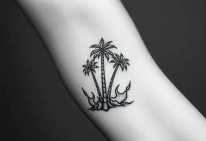 Zoe BOYZ with palm trees and flames tattoo idea