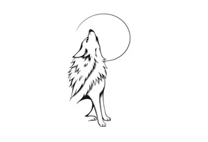 Wolf howling to the moon. tattoo idea