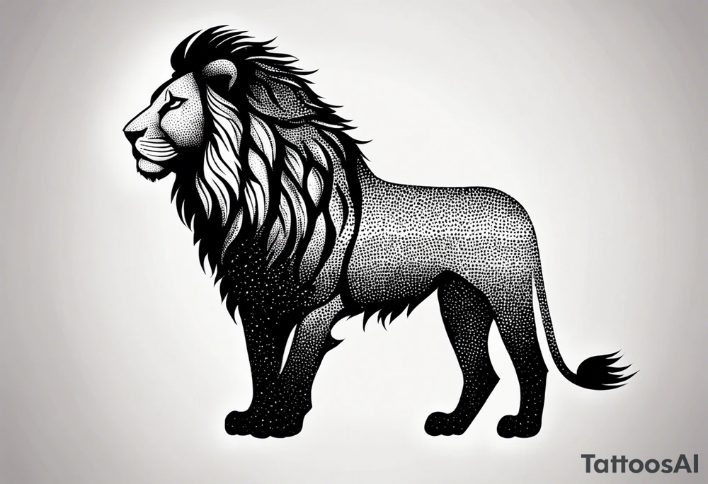 A minimalist lion silhouette tattoo idea