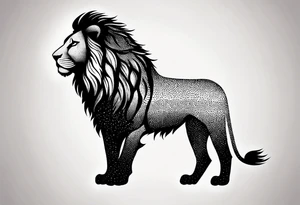 A minimalist lion silhouette tattoo idea