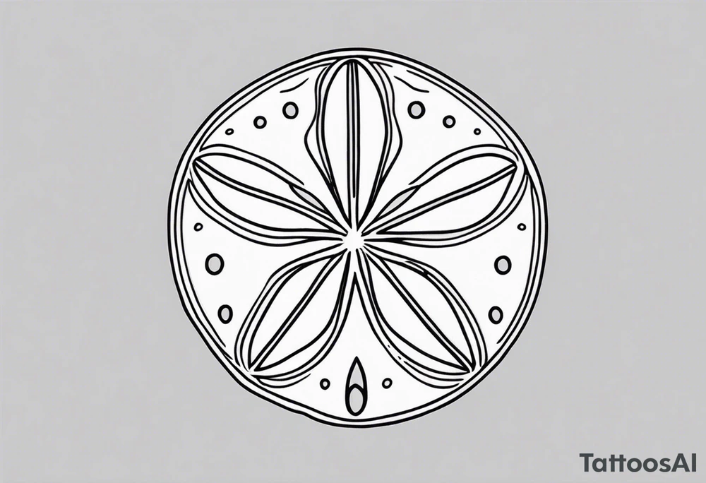 sand dollar 
fine line 
simple
light gray tattoo idea