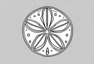 sand dollar 
fine line 
simple
light gray tattoo idea
