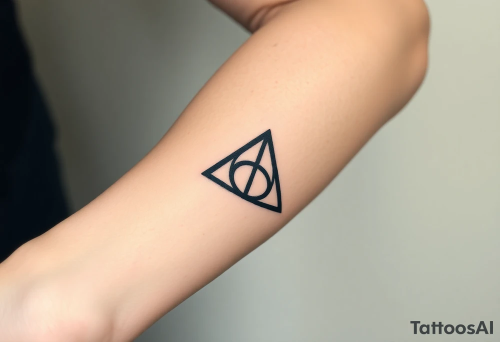 A gothic-style Deathly Hallows symbol tattoo idea