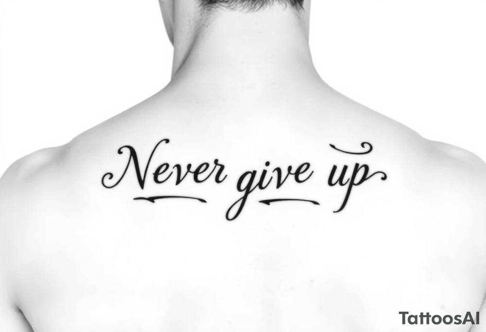 Never give up tattoo idea