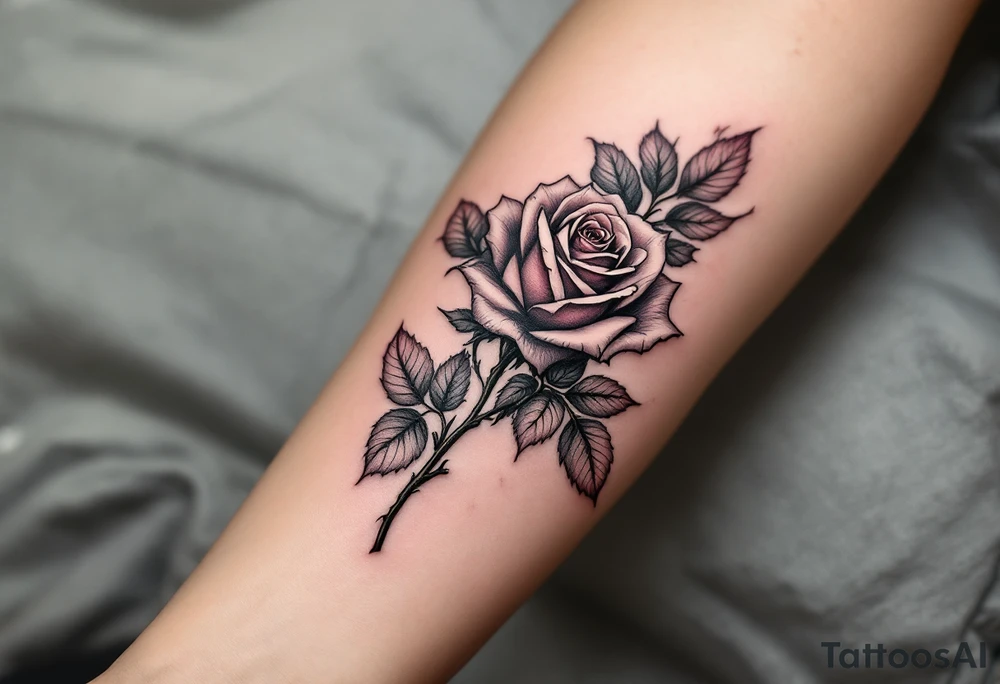 Rose with under the roseXII•XXX•MCMLXIX tattoo idea
