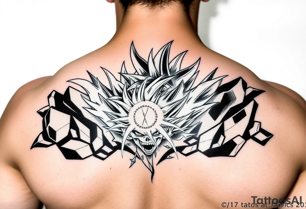 legendary dragonball z scene with energy aura and power effects tattoo idea