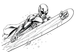 Silver Surfer comic accurate tattoo idea