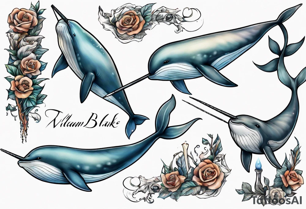 a narwhal tattoo idea
