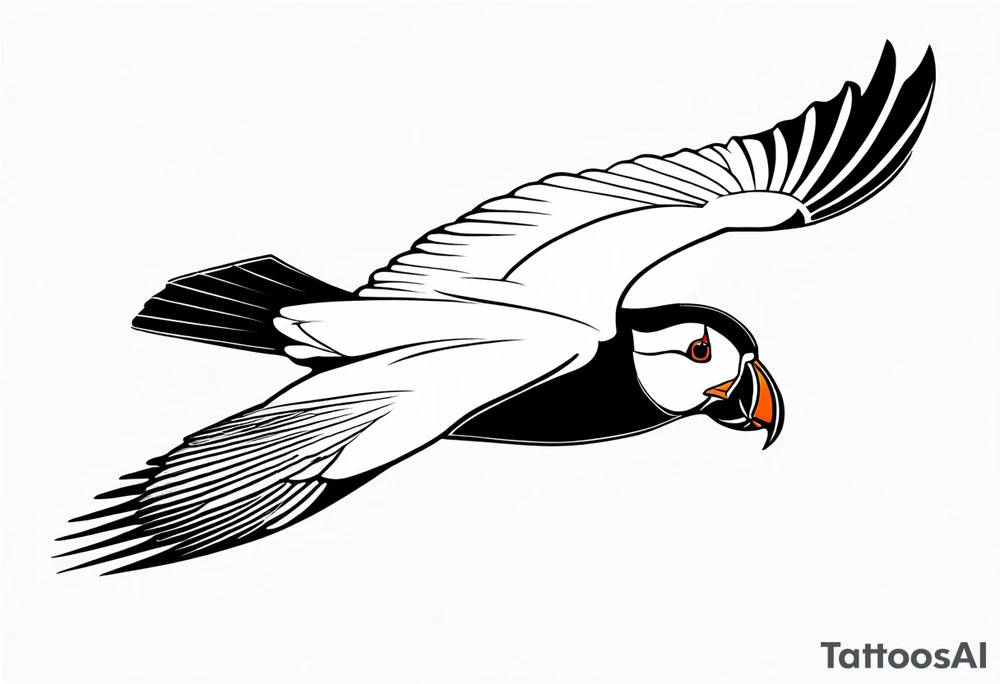 a flying puffin
- (mostly black coloured) forarm Tattoo tattoo idea a flying puffin
- (mostly black coloured) forarm Tattoo tattoo idea