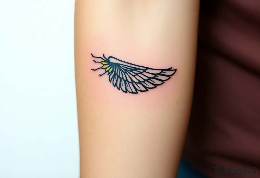 Mended Wing (kintsugi)
A feathered wing with fine hairline “cracks” that are filled (not shattered) in a gold-effect line. Reads: healed + stronger.
Tiny text option along the radius: “grace made strong” (2 Cor 12:9) or simply “still rising.” tattoo idea