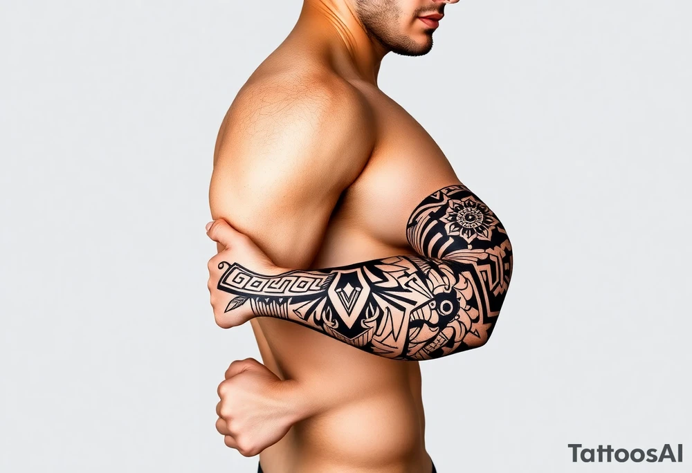 Aztec style tribal tattoo tattoo idea