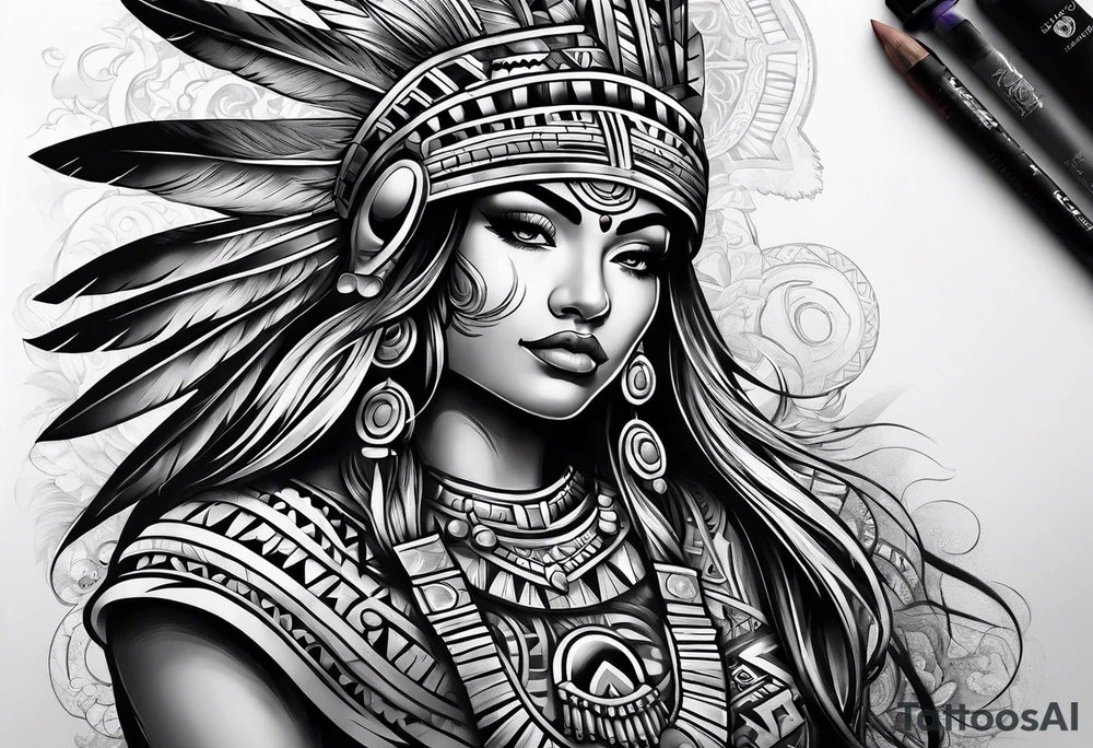 aztec 
sleeve tattoo idea