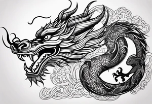 chinese dragon slim in the shoulder tattoo idea