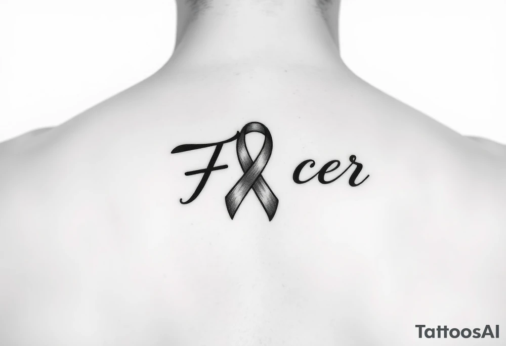Fu(cancer ribbon)
Cancer cursive writing tattoo idea