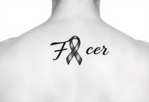 Fu(cancer ribbon)
Cancer cursive writing tattoo idea