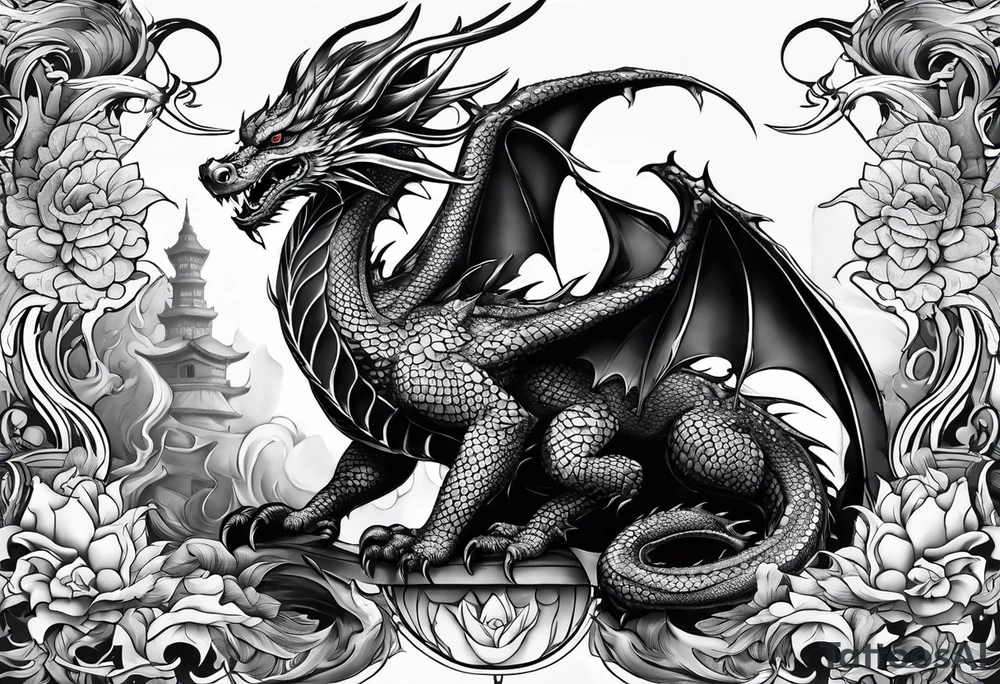 Pretty dragons tattoo idea