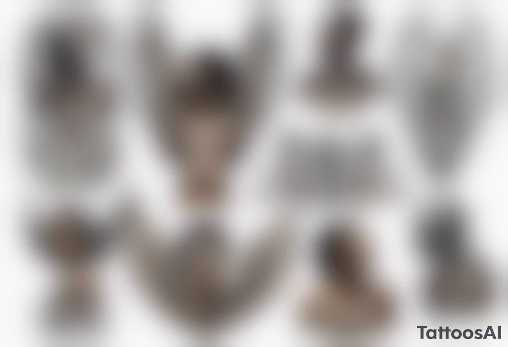 African angel on a balcony tattoo idea