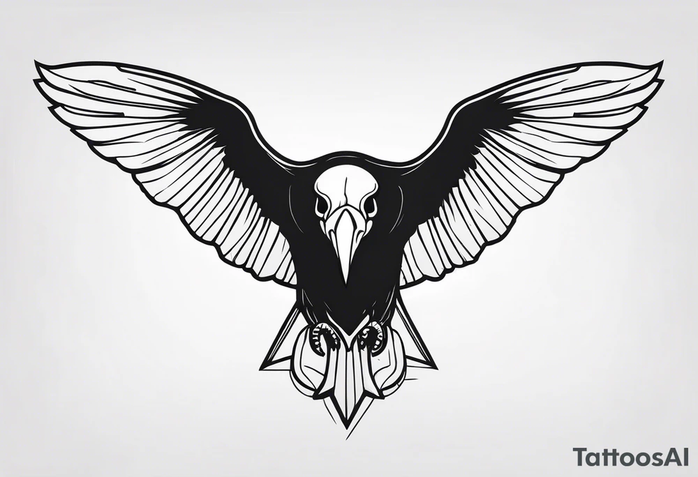 alpine chough skull tattoo idea