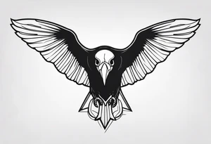 alpine chough skull tattoo idea