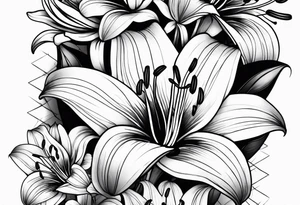 Lily flowers wrap around forearm tattoo idea