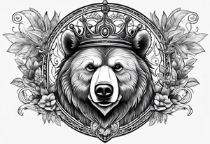 bear and helm on forearm tattoo idea