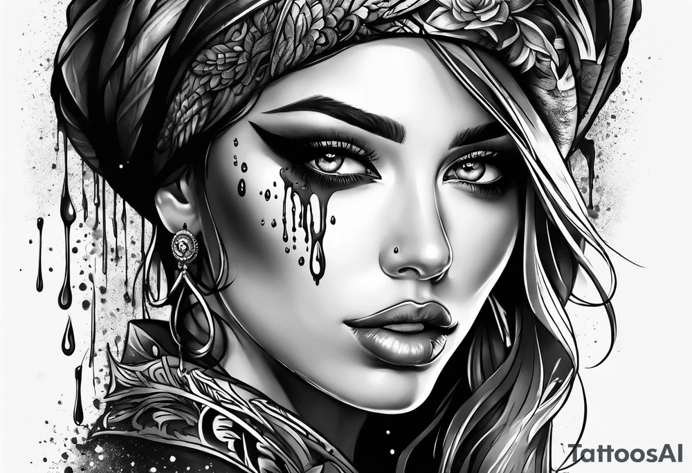 Eye melting with wax drips tattoo idea