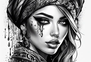Eye melting with wax drips tattoo idea