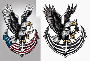 Eagle, flag, anchor tattoo idea