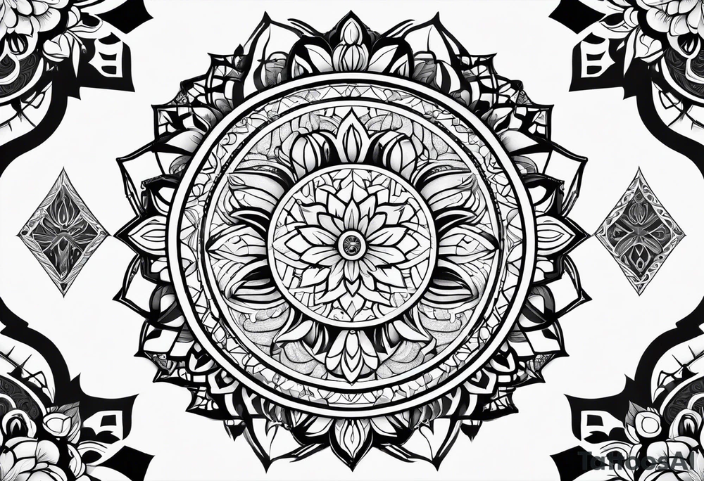 mandala tattoo with canadian goose tattoo idea
