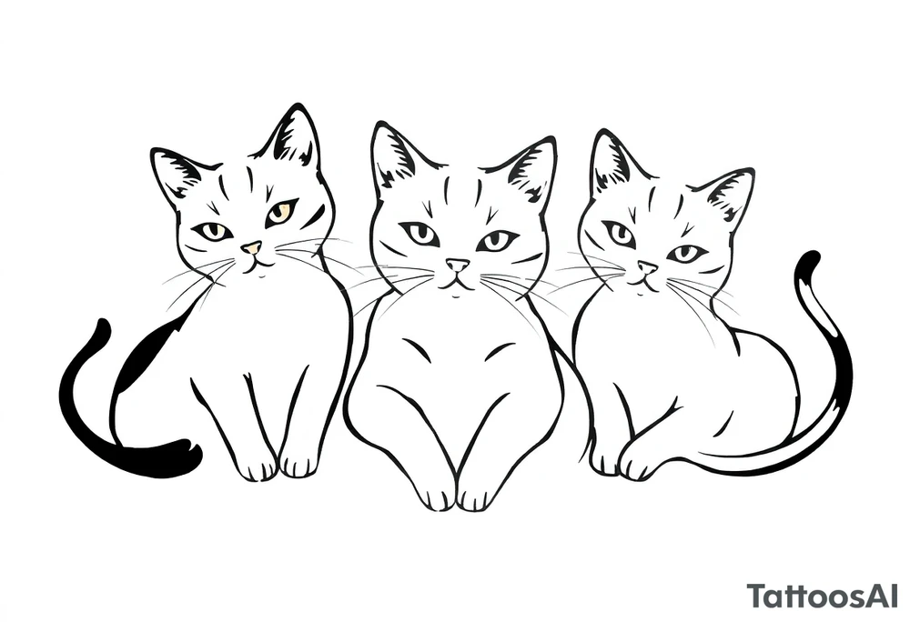 three cats tattoo idea