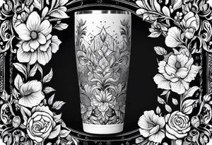 20 oz tumbler, personalized, fantasia, floral , dreamscape tattoo idea