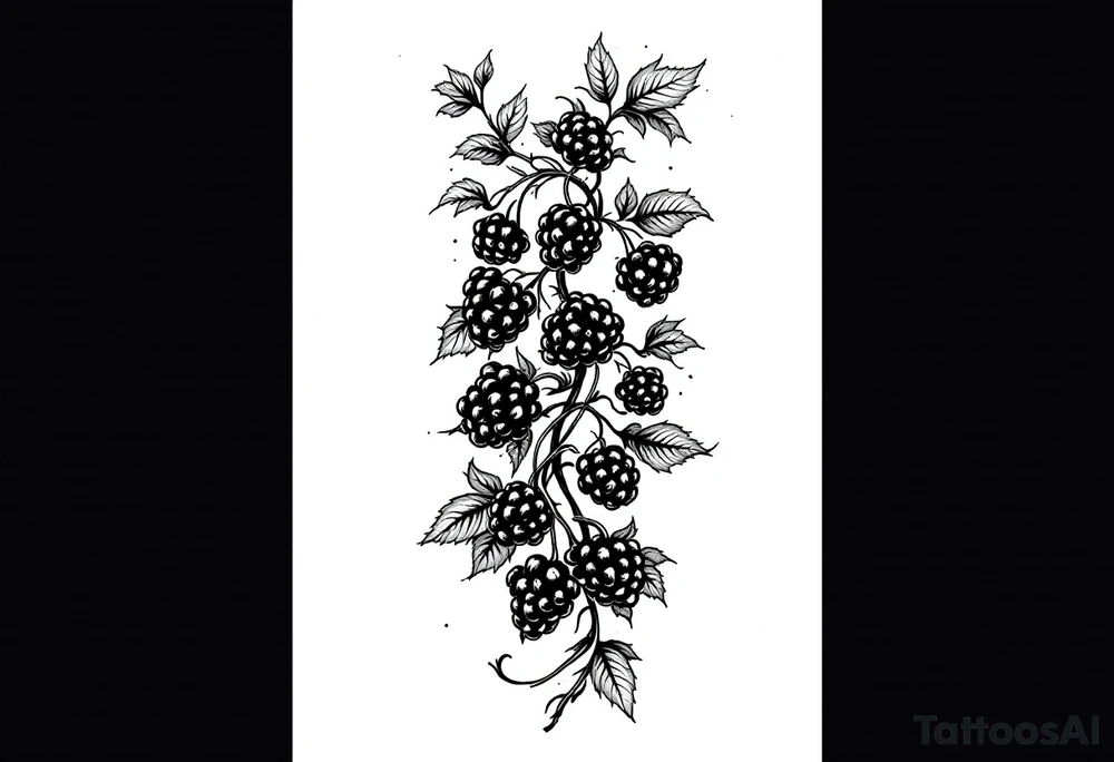 American traditional blackberry vine to wrap around an arm tattoo idea