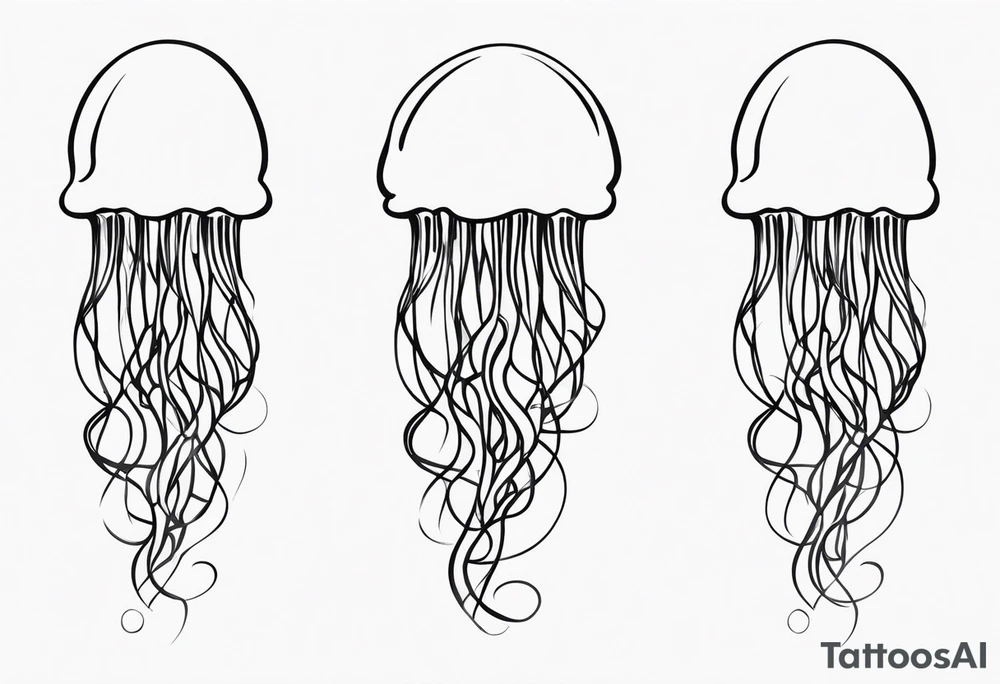Jelly fish swimming spine tattoo idea