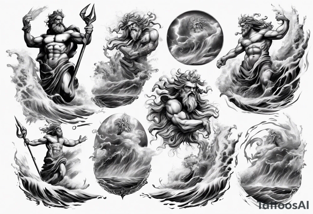 poseidon calling a storm tattoo idea