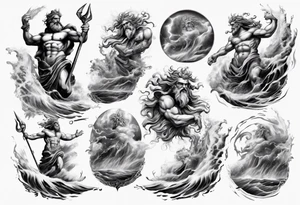 poseidon calling a storm tattoo idea