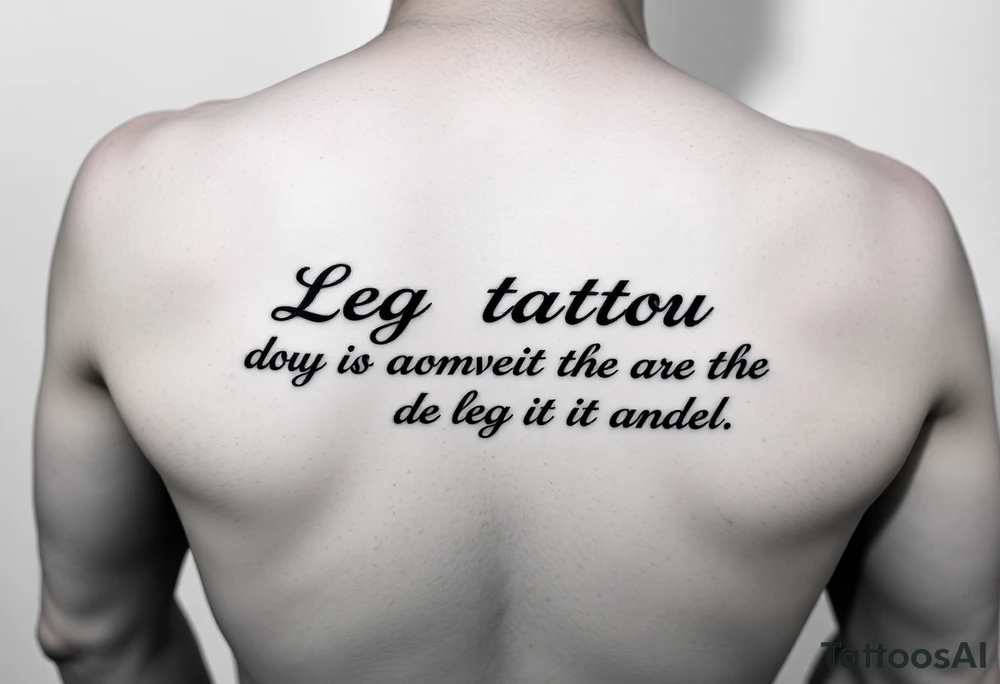 Leg tattoo down quote going down whole side of leg from thigh to ankle tattoo idea