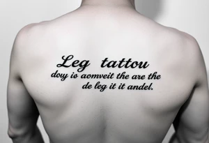 Leg tattoo down quote going down whole side of leg from thigh to ankle tattoo idea