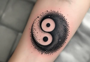 A dual spiral in contrasting black and white, reflecting yin and yang harmony. tattoo idea