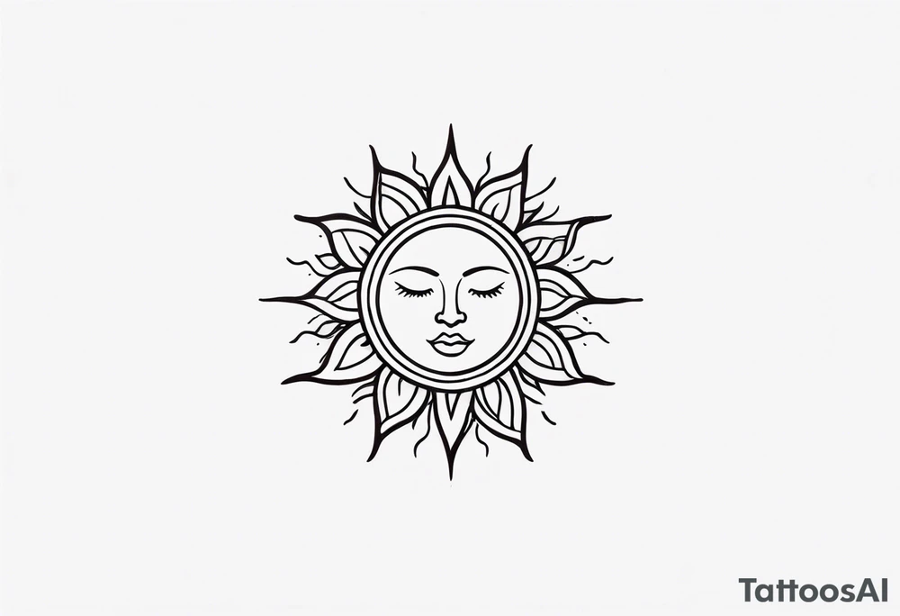 tiny sun tattoo idea