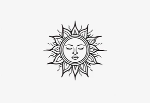 tiny sun tattoo idea