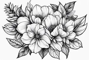 flowers, leaves tattoo idea
